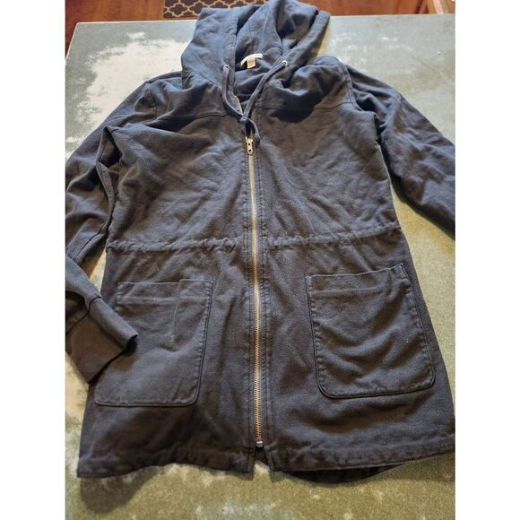 JAMES PERSE Hooded Utility Parka dark grey sz 2 (Medium) - Picture 2 of 5